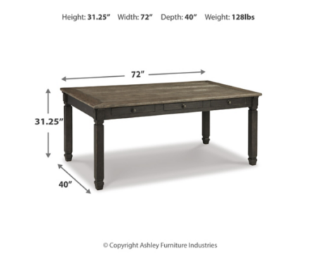 tyler creek dining table and 6 chairs